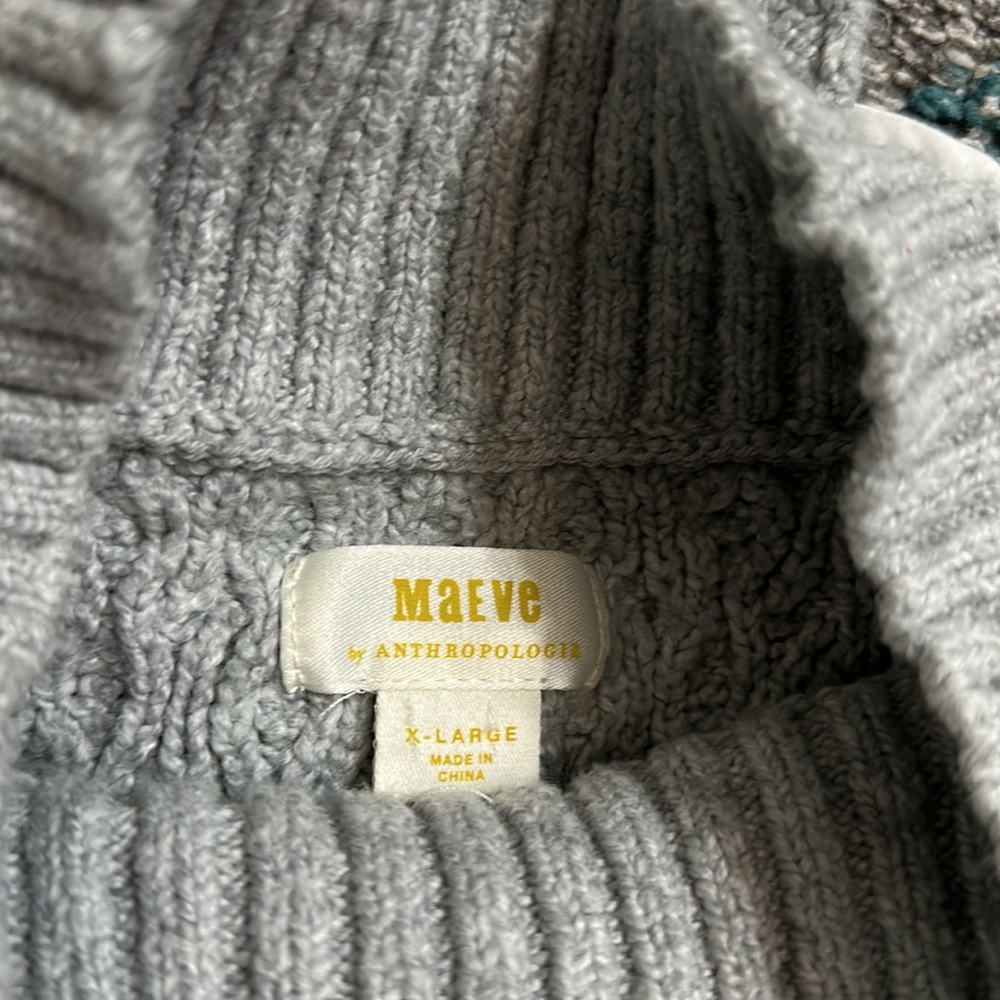 Anthropologie Maeve Women's Cable-Knit Layered Sweater - Picture 10 of 11